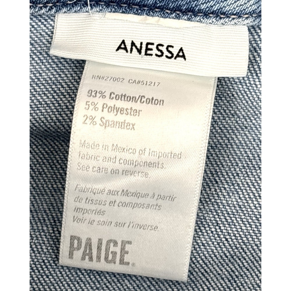 PAIGE Anessa Wide Leg Cropped Jeans Size 27 Shooting Star Raw Hem High Rise - Picture 10 of 11
